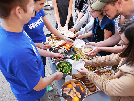 giving food